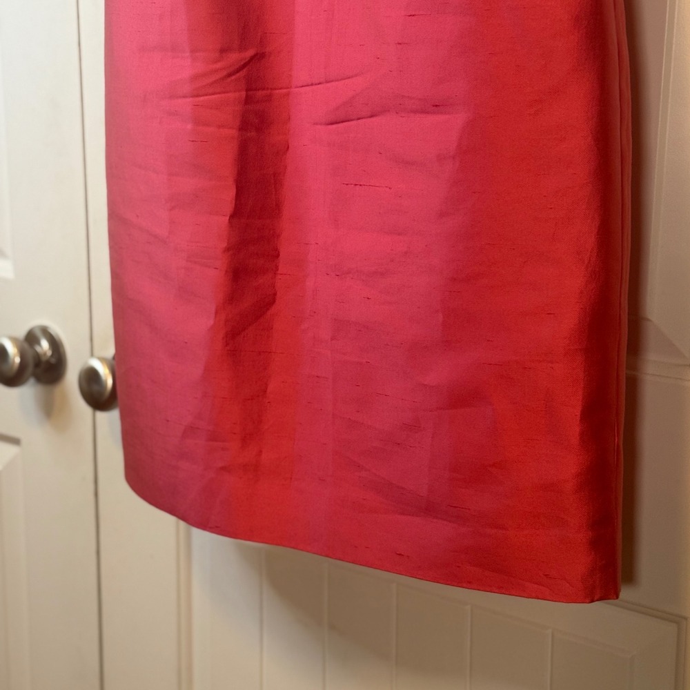 J. Crew Collection Silk Sheath Dress Coral Pink Cap Sleeve Square Back Sz 6 NWT - Picture 6 of 11